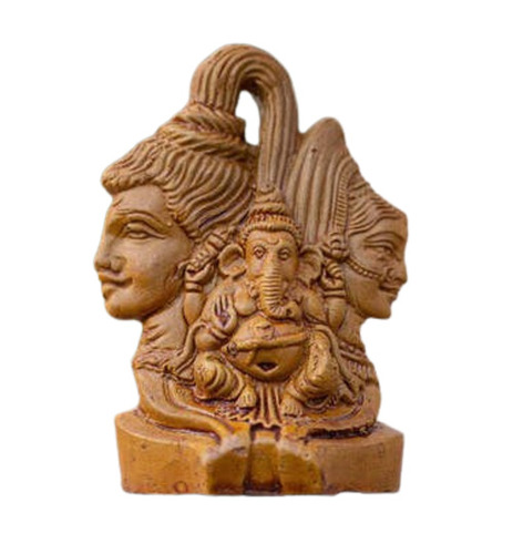 HANDMADE FIGURINE DEPICTING THE HINDU DEITIES SHIVA,PARVATI AND GANESHA