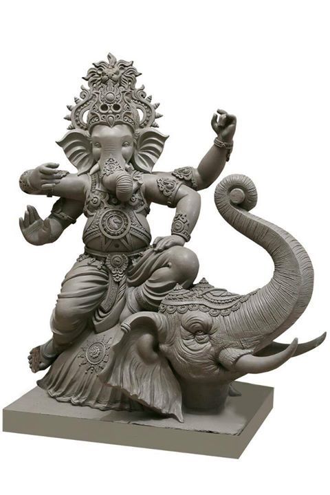 Lord Ganesha Seated On Elephant