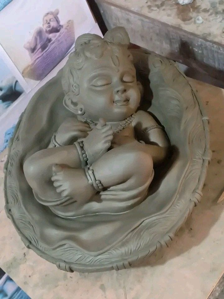 Lord Krishna On Pan Leaf 